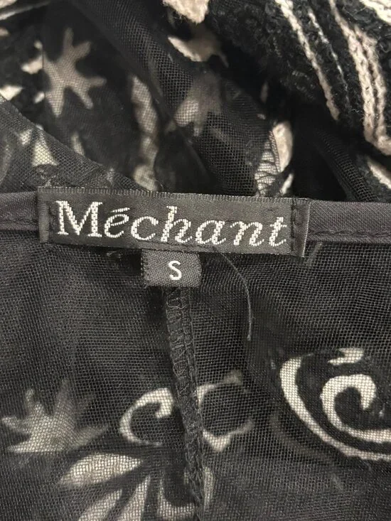 Mechant Sheer Lace Kimono Duster S Black Mesh Embroidered Boho Layer - Picture 5 of 8